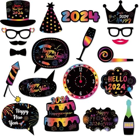 New Years Eve Photo Booth Props 2024 New Years Eve Party Supplies