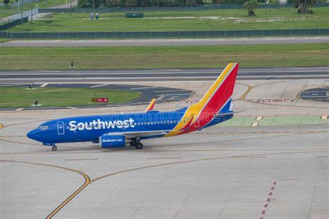 Southwest Aircraft On Runway Preparing For Departure From The Tampa