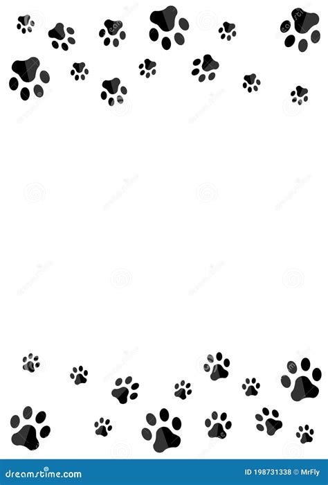 Dog Paw Border Print Vector Image Stock Vector Illustration Of