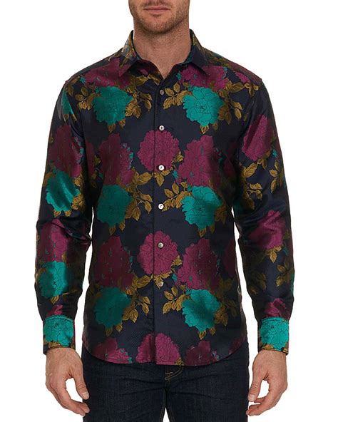Robert Graham Limited Edition Tango Floral Silk Sport Shirt Neiman Marcus