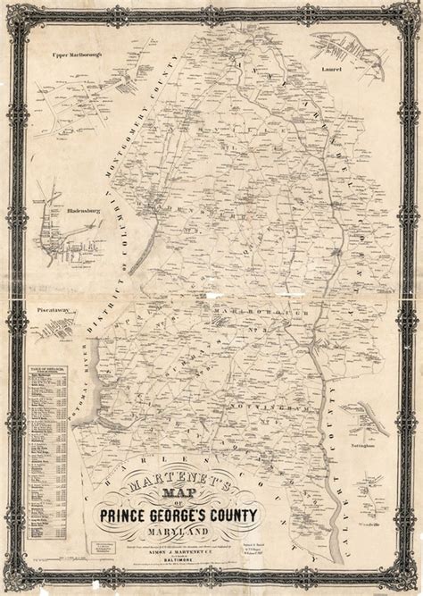 1861 Map Of Prince Georges County Maryland Upper Etsy