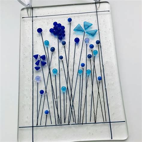 Wild Flower Fused Glass Wall Hanging T For Her Housewarming In 2020 Wall Hanging Fused