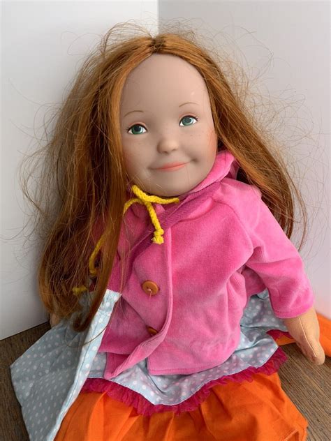 lolle annabelle doll 21” play doll by kathe kruse outfit red hair green