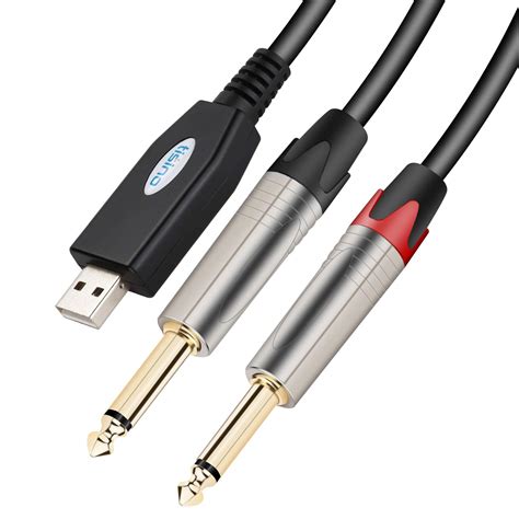 Tisino Usb To Dual 14 Ts Stereo Y Splitter Cable Usb To
