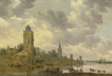 Jan Josefsz Van Goyen Leiden 1596 1656 The Hague A River Landscape