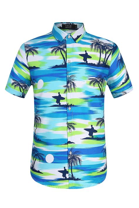 SSLR Men S Coconut Tree Casual Hawaiian Shirt Coconut Tree Casual Hawaiian Shirt Beach