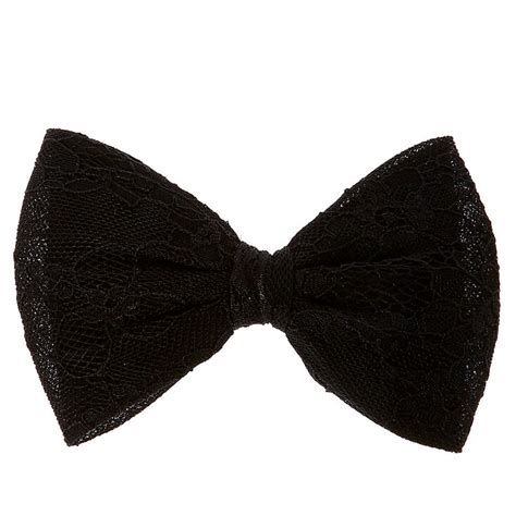 black floral lace bow hair clip icing us