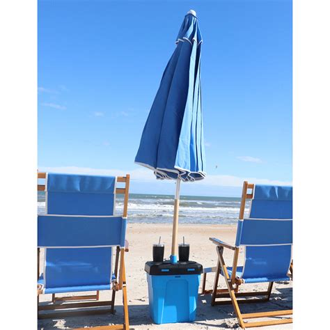 The Wind Proof Beach Umbrella Stand Hammacher Schlemmer