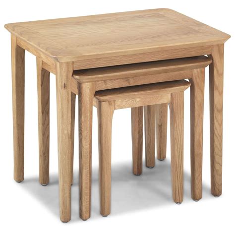 Coffee tables / end tables separates. Telford Solid Oak Nest Of Three Coffee Tables - Discount