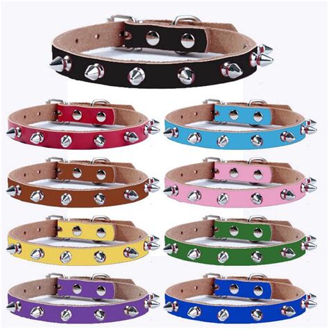 Buy Spiked Studded Pu Leather Dog Collars For Small