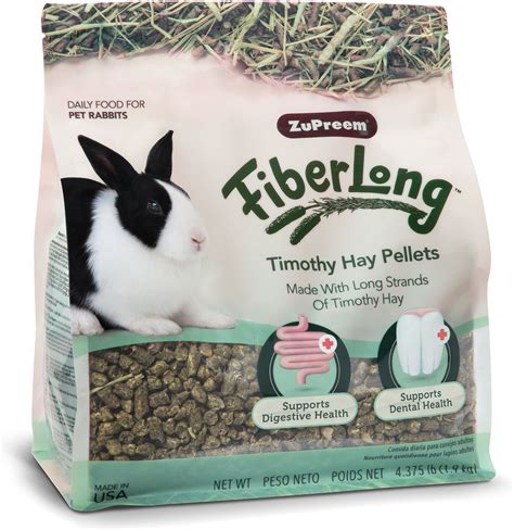 Zupreem Fiberlong Timothy Hay Pellets Rabbit Food 4375 Lb Bag