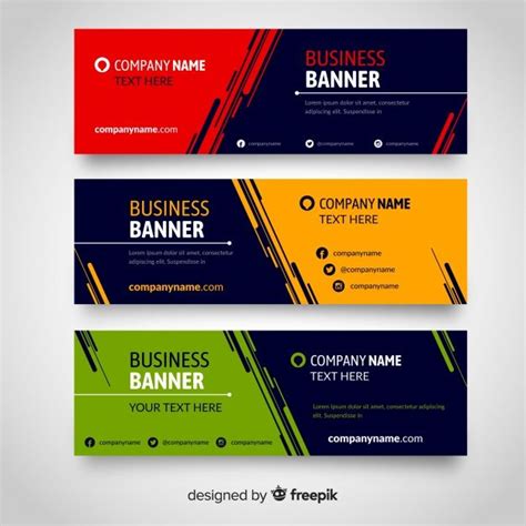 Three Business Banners With Different Colors