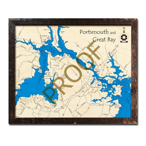 Portsmouth And Great Bay Nh Nautical Wood Maps