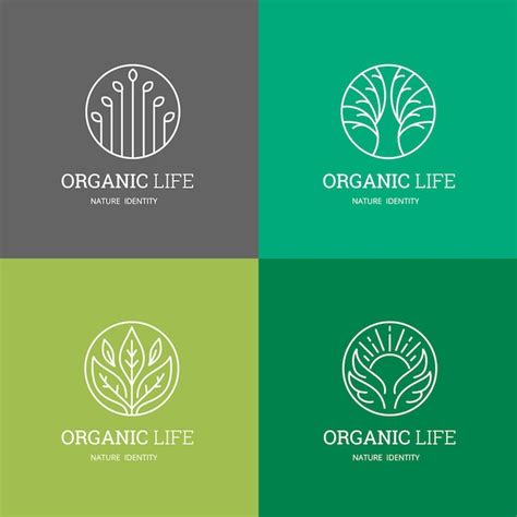 Naturaleza Y Plantillas De Logotipo Orgánico Descargar Vectores Premium