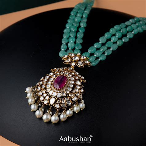 Beads And Precious Stones Necklace South India Jewels