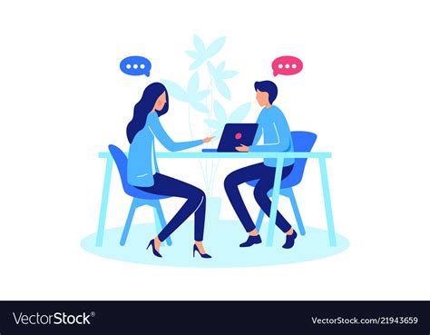 Conversation Between Two Person Royalty Free Vector Image