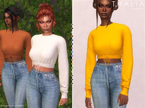 Sims 4 Thalia Sweater By Plumbobs N Fries Tsr The Sims Book