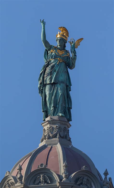 Statue Of Athena By Johannes Benk Bronze Statue C 1881 On The Dome