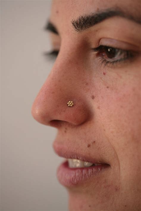 Indian Nose Stud Gold Nose Stud Flower Nose Stud Solid Gold Nose