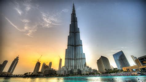 Fonds Décran Bâtiments étonnants Burj Khalifa Dubaï Coucher De
