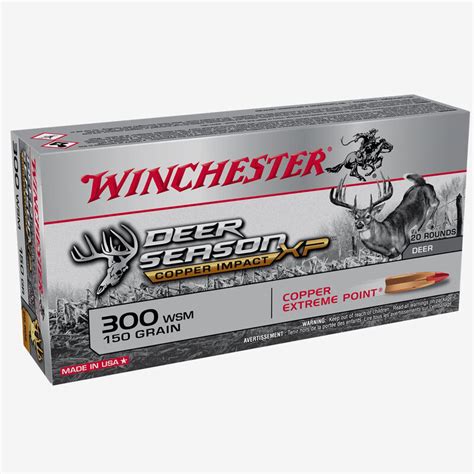 Winchester Deer Season Xp Copper Impact 300 Wsm Ammunition 20 Rounds