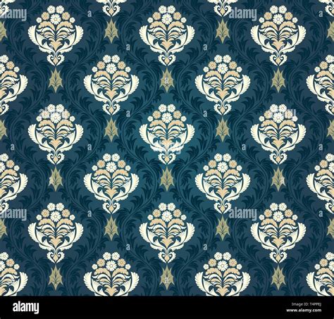 Damask Seamless Pattern Elegant Design In Royal Baroque Style