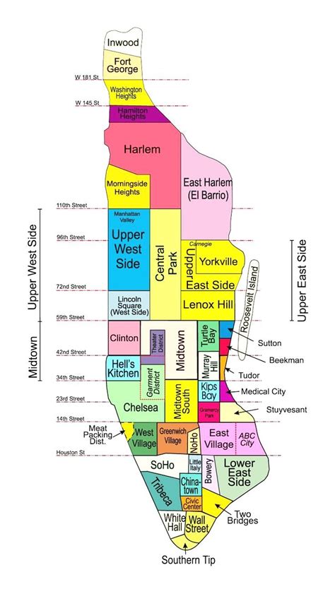 New York City Neighborhoods Map Wod Gotham Maps Nyc Simple Of Inside