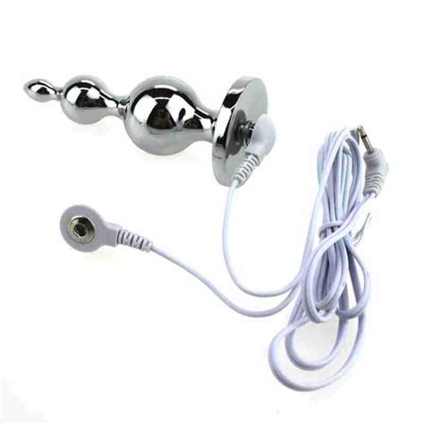 Electric Shock Metal Anal Plug With Harness Electro Stimulation Toys