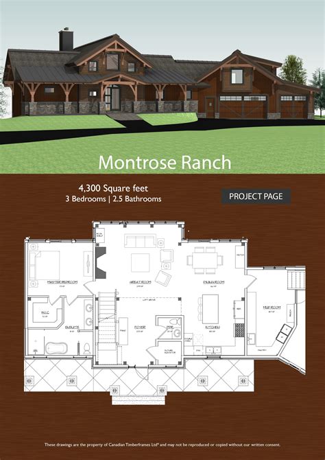 Luxury log home floor plans go big or go home! Ranch Style Timber Frame Hybrid House Plans : Be inspired ...