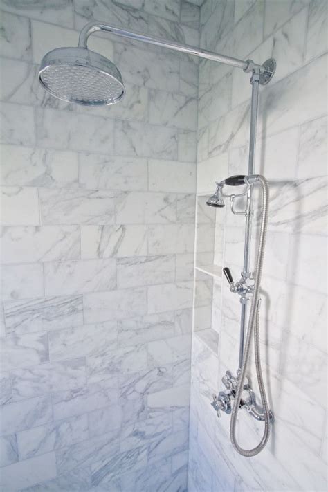 Here is a selection of good choices. Exposed shower fixture: Lefroy Brooks. Shower walls ...