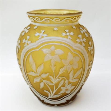 Lot Fine Antique English Cameo Glass Vase