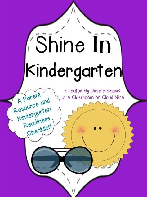 Shine In Kindergarten Freebie A Classroom On Cloud Nine