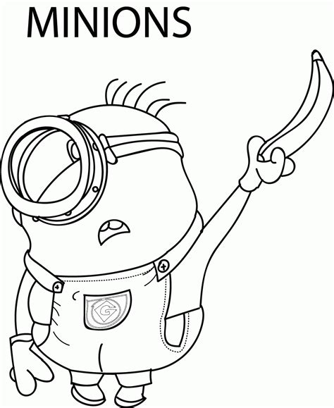 Minions coloring pages for kids. Minions Coloring Pages Banana - Coloring Home