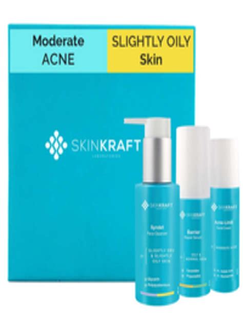 Buy Skinkraft Set Of 3 Customized Moderate Acne Kit For Slightly Oily