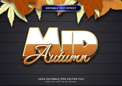 Premium Vector Mid Autumn Text Effect Editable Style