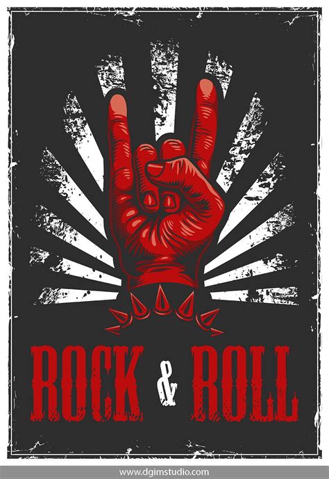 Rock And Roll Designs Bundle Rock And Roll Sign Rock N Roll Art Rock Hand