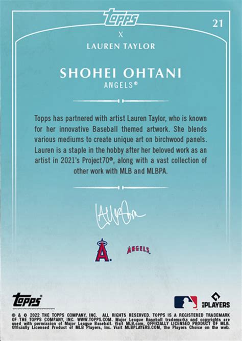 Lauren Taylor X Topps Artist Autographed Shohei Ohtani Base Card