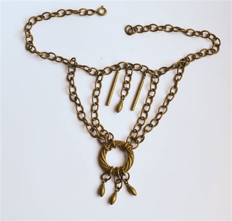 Large Chunky Choker Necklace Brass Chain Choker Can Be Made Longer