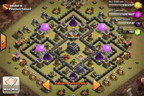 To know more about this th9 best coc base, continue reading this post. TH 9 war base- clash of clans | Tata letak, Pertahanan