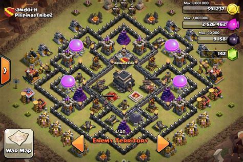 Admin cvb sudah menyiapkan base coc th 9 terkuat anti serangan darat sehingga akan membuat musuh yang menyerang kita sulit untuk mendapatkan bintang dan mencuri gold nah bagi sobat cvb yang sekarang sudah mencapai level th 9 dan ingin membangun base th 9 terkuat 2018, bisa. Gambar Base Th 9 War Terkuat - GAME COC