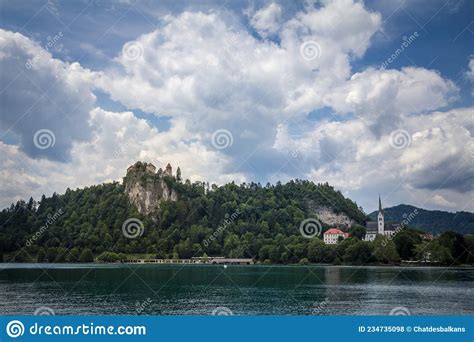 Panorama Of The Bled Lake Blejsko Jezero With Its Castle Blejski