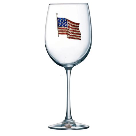 American Flag Wine Glass