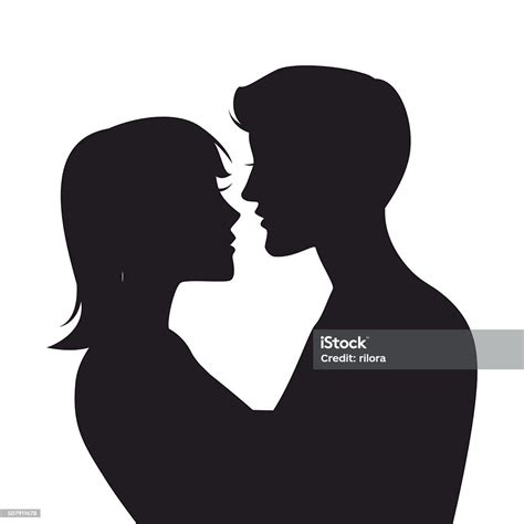 Two Lovers Silhouette Stock Illustration Download Image Now
