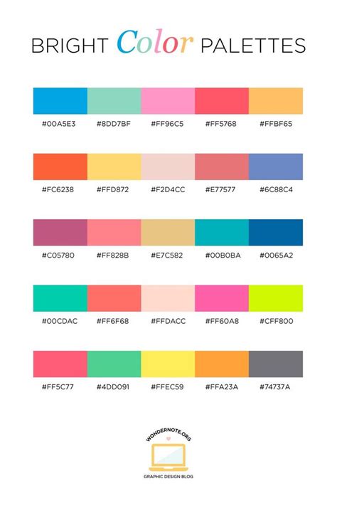 Color Palettes For Web Digital Blog Graphic Design With Hexadecimal Codes Maker Lex