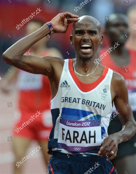 Mohamed Farah Great Britain Celebrates Winning Editorial Stock Photo