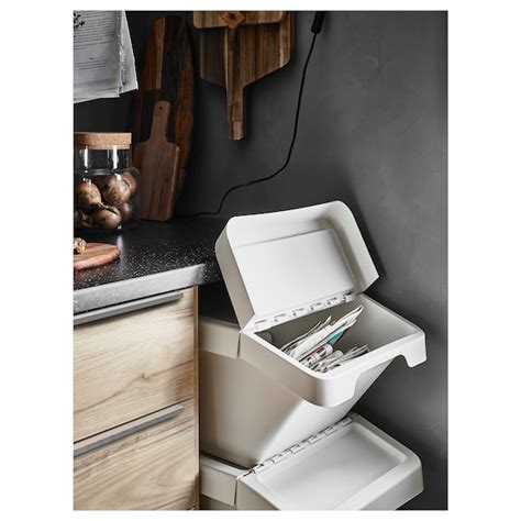 1.1 🥇 el mejor cubo de basura extraíble: SORTERA Cubo de basura con tapa, blanco, 37 l - IKEA