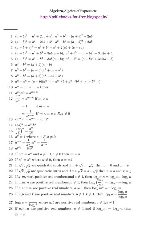 Mass = density * volume (for 3‐d objects) mass = density * area (for 2‐d objects) mass = density * length (for 1‐d objects). Basic Algebra Math Formulas eBook