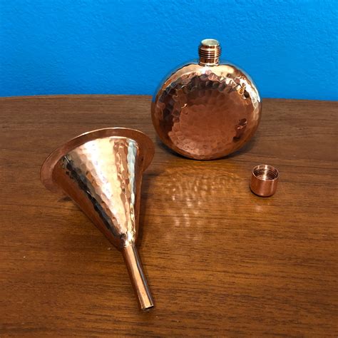 Handcrafted Hammered Copper 6oz Flask