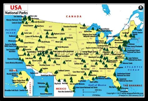 √ List Of National Parks In Usa Map