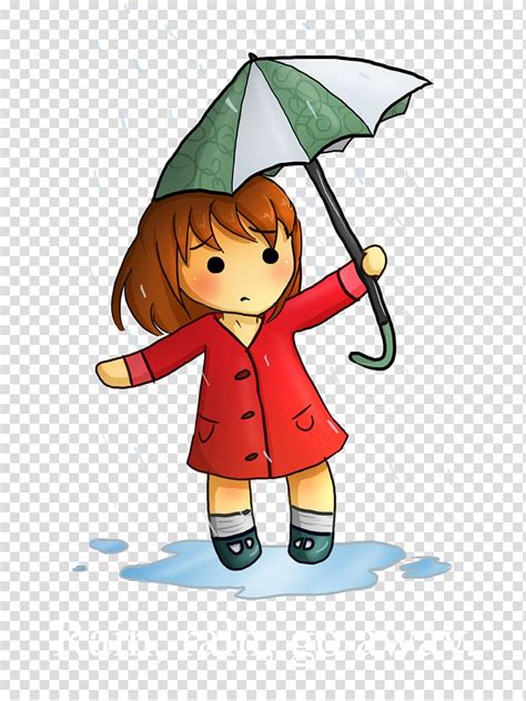 Girl With Umbrella And Red Coat Rain Rain Go Away Drawing Rain Rain